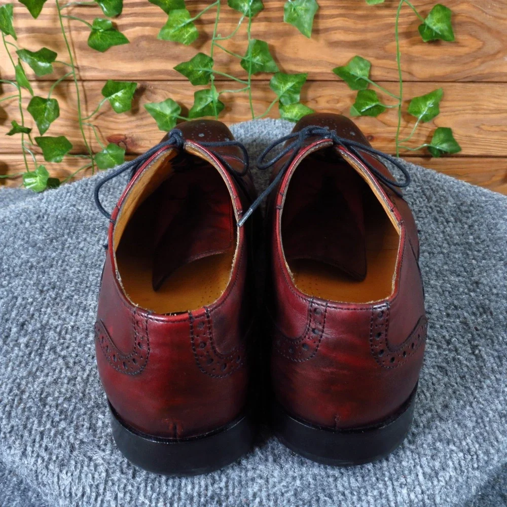 Mercanti Fiorentini 7588 Mens Oxford Shoes Size 12 Formal Dress Burgundy Leather